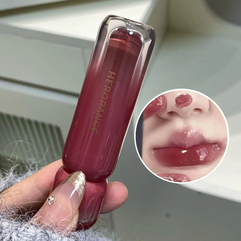 Smoked Grape Purple Red Lip Glaze Mirror Water Lip Gloss Moisturizing Liquid Lipstick Clear Tint Makeup Korean Women Cosmetics