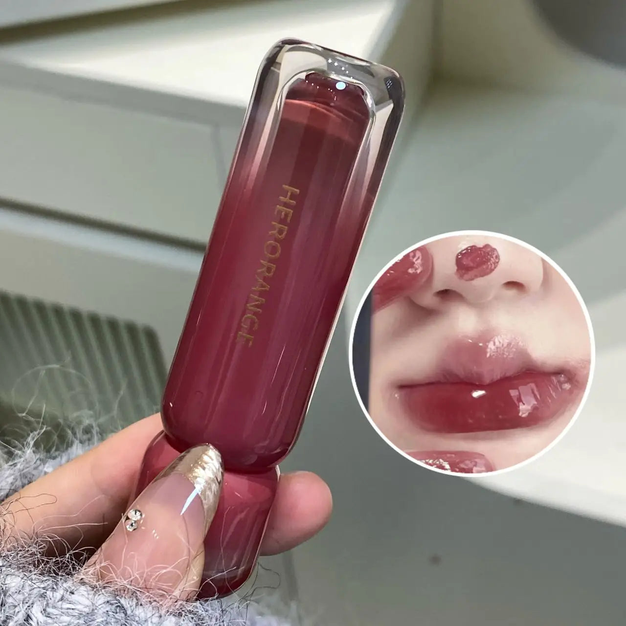 Smoked Grape Purple Red Lip Glaze Mirror Water Lip Gloss Moisturizing Liquid Lipstick Clear Tint Makeup Korean Women Cosmetics