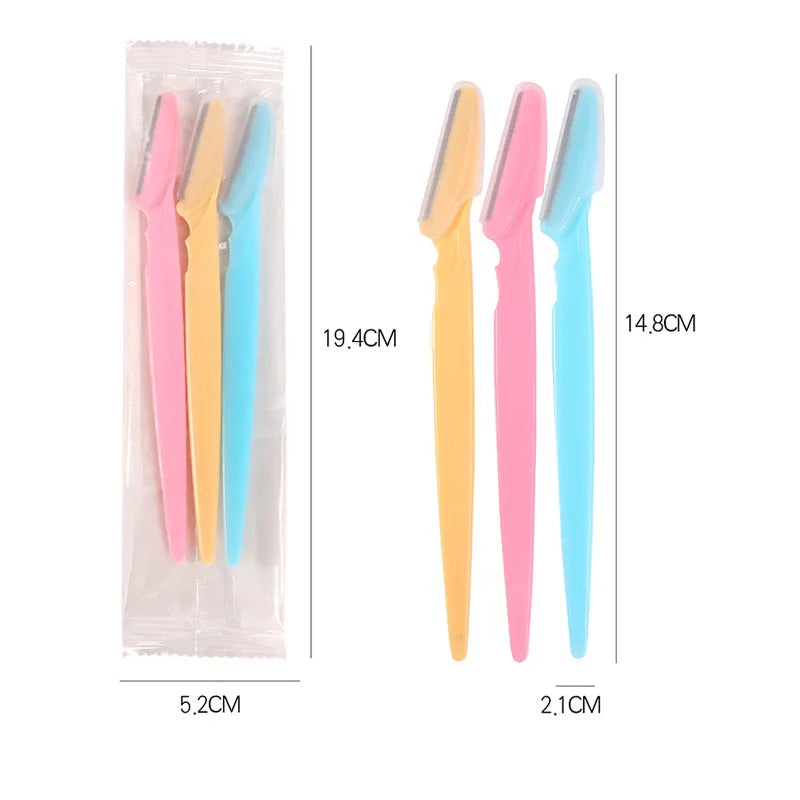 1-10pcs Eyebrow Trimmer Eyebrow Razor Safety Eye Brow Shaping Knife Portable Blades Face Hair Removal Shaver Woman Makeup Tools