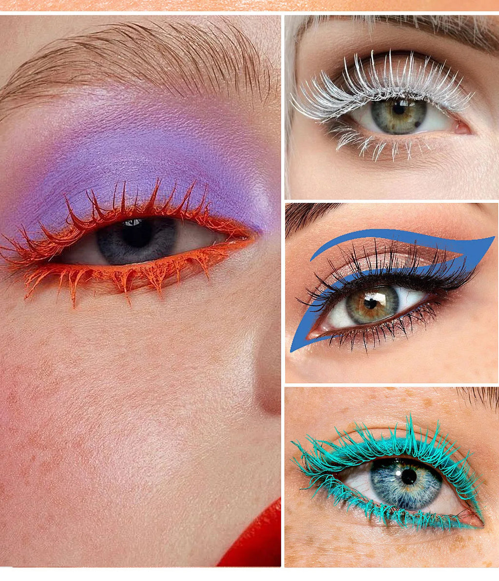 Colorful Curling Mascara Fine Brush Lengthens Eyelashes Thick Waterproof Blue Mascara Natural Eyelash Green Halloween Eye Makeup