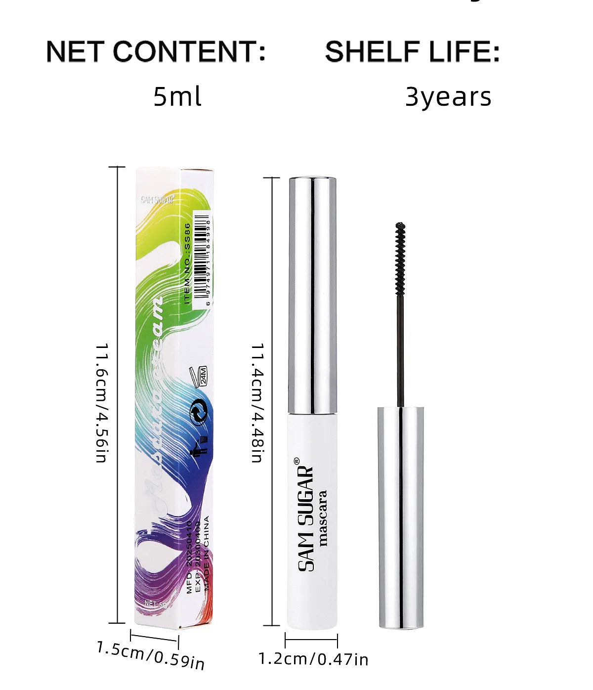 Colorful Curling Mascara Fine Brush Lengthens Eyelashes Thick Waterproof Blue Mascara Natural Eyelash Green Halloween Eye Makeup