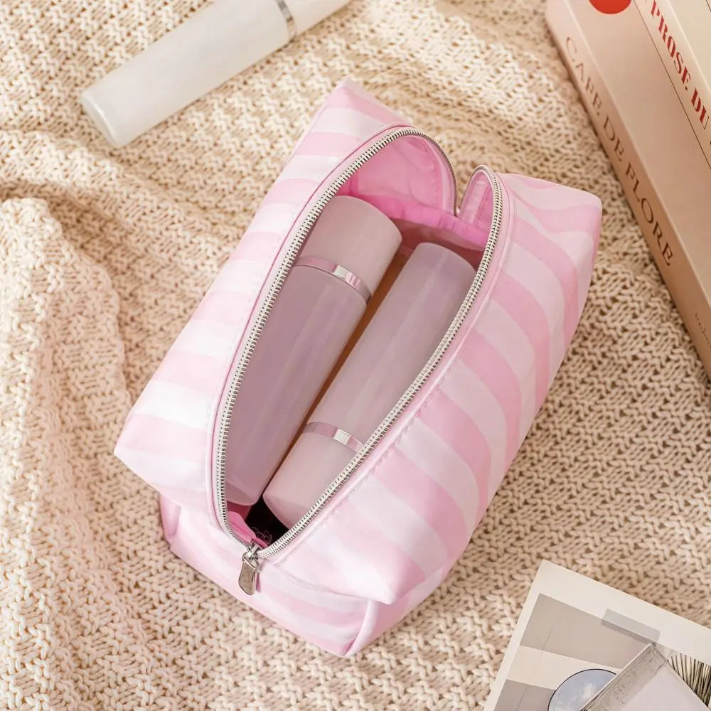 Large Capacity Handheld Makeup Bag Portable Minimalist Style Cosmetic Storage Bag Oxford Cloth Travel Design Wash Bags