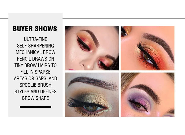 Double headed Rotable Eyebrow Pen with a 1.5mm diameter Fine refill Waterproof Wild Eyebrow Pen and Eyebrow Brush