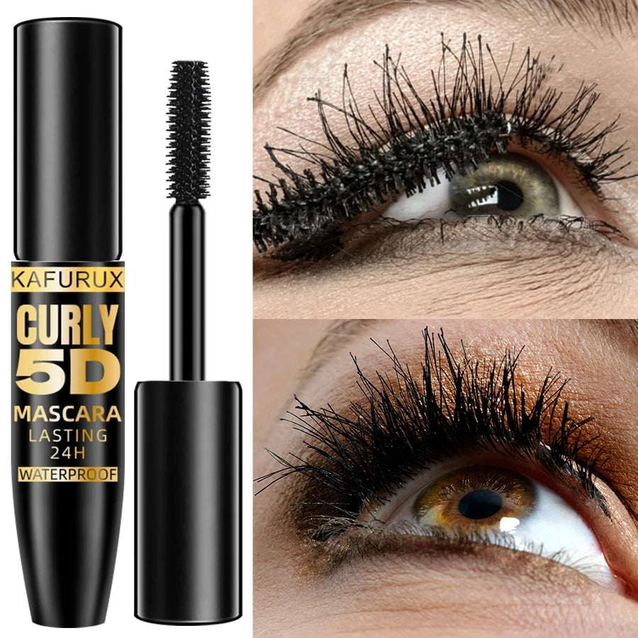 5D Black Waterproof Mascara Lengthens Eyelashes Extension Thick Silk Fiber Mascara Female Makeup Eye Cosmetics Tools for Gifts