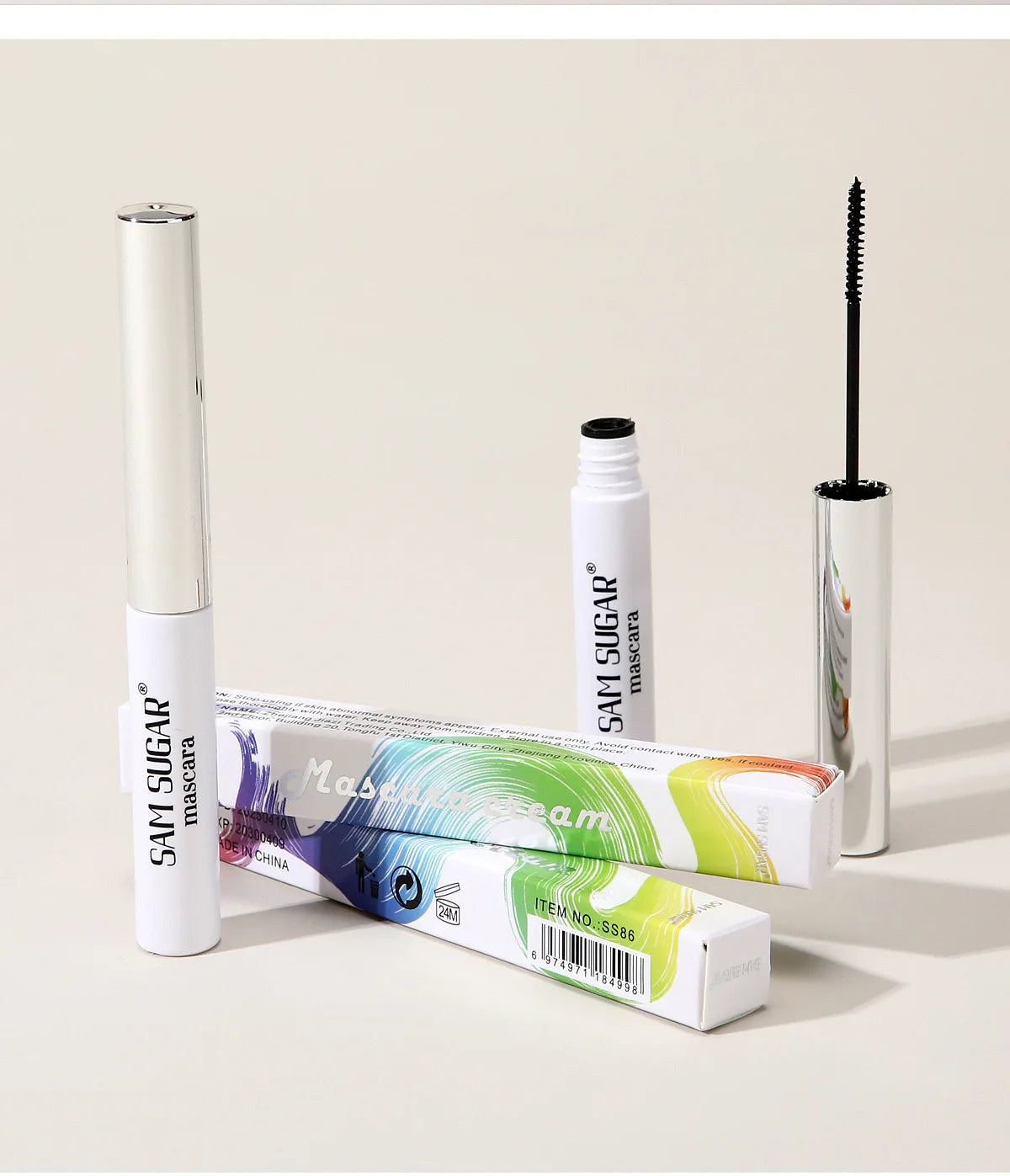 Colorful Curling Mascara Fine Brush Lengthens Eyelashes Thick Waterproof Blue Mascara Natural Eyelash Green Halloween Eye Makeup