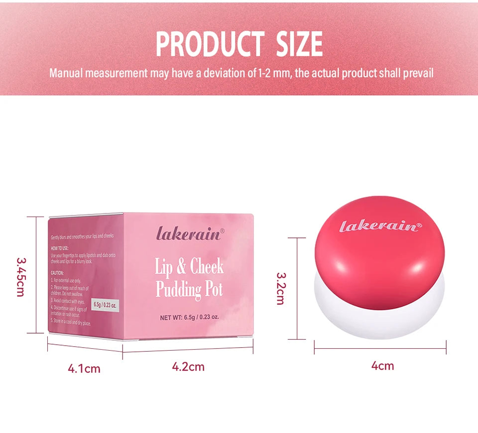 Lip&Cheek Blurry Pudding Pot | Blushed Moment - Baby | Makeup Blush, Buildable Lightweight, Multi-Use Soft Matte Finish | 5g