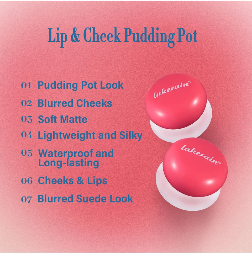 Lip&Cheek Blurry Pudding Pot | Blushed Moment - Baby | Makeup Blush, Buildable Lightweight, Multi-Use Soft Matte Finish | 5g