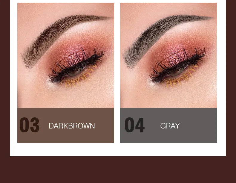 Double headed Rotable Eyebrow Pen with a 1.5mm diameter Fine refill Waterproof Wild Eyebrow Pen and Eyebrow Brush