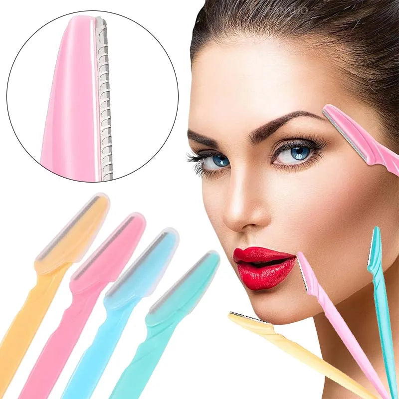 1-10pcs Eyebrow Trimmer Eyebrow Razor Safety Eye Brow Shaping Knife Portable Blades Face Hair Removal Shaver Woman Makeup Tools