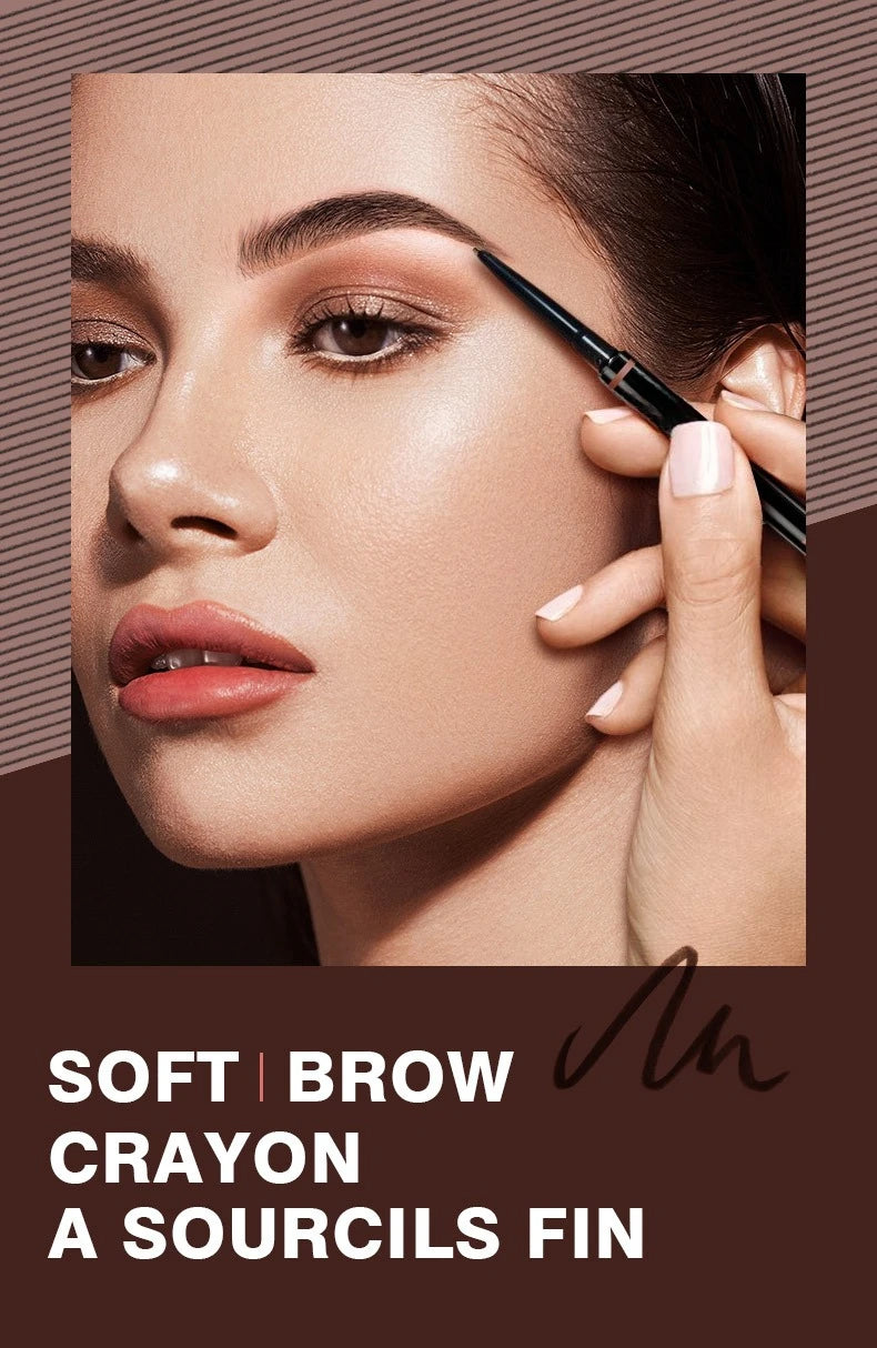 Double headed Rotable Eyebrow Pen with a 1.5mm diameter Fine refill Waterproof Wild Eyebrow Pen and Eyebrow Brush
