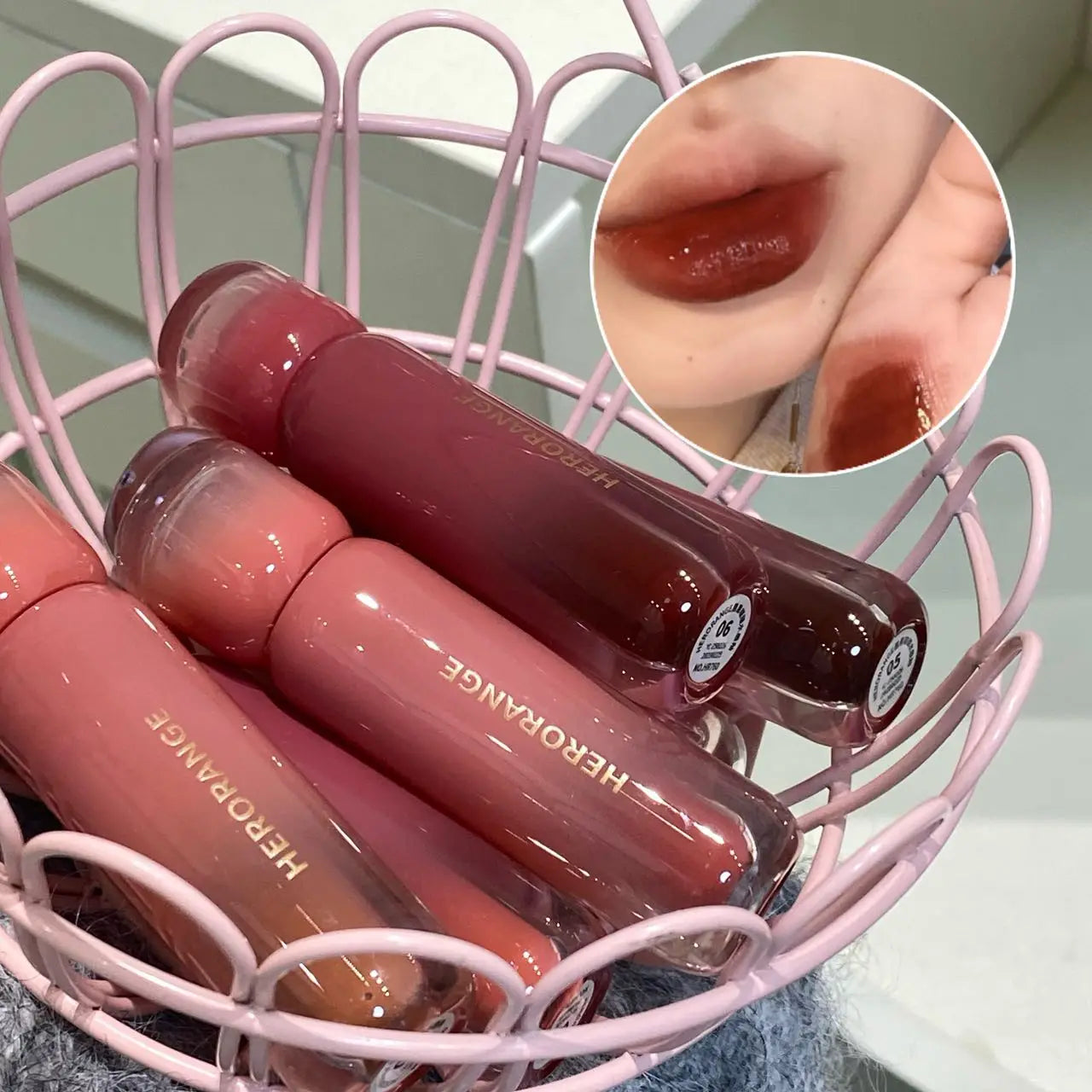 Smoked Grape Purple Red Lip Glaze Mirror Water Lip Gloss Moisturizing Liquid Lipstick Clear Tint Makeup Korean Women Cosmetics