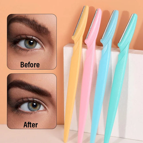 1-10pcs Eyebrow Trimmer Eyebrow Razor Safety Eye Brow Shaping Knife Portable Blades Face Hair Removal Shaver Woman Makeup Tools