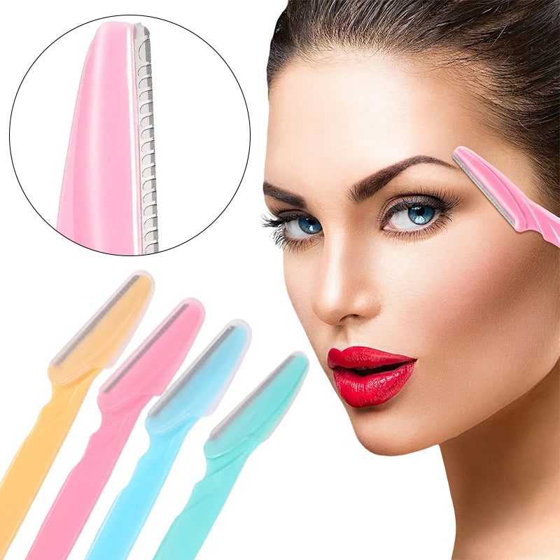 1-10pcs Eyebrow Trimmer Eyebrow Razor Safety Eye Brow Shaping Knife Portable Blades Face Hair Removal Shaver Woman Makeup Tools