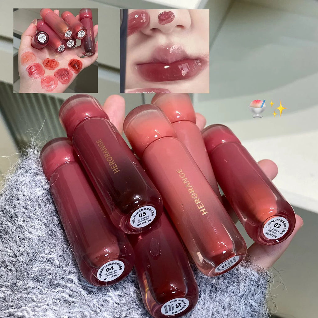 Smoked Grape Purple Red Lip Glaze Mirror Water Lip Gloss Moisturizing Liquid Lipstick Clear Tint Makeup Korean Women Cosmetics