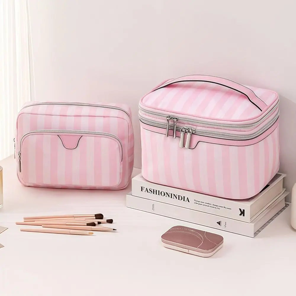 Large Capacity Handheld Makeup Bag Portable Minimalist Style Cosmetic Storage Bag Oxford Cloth Travel Design Wash Bags