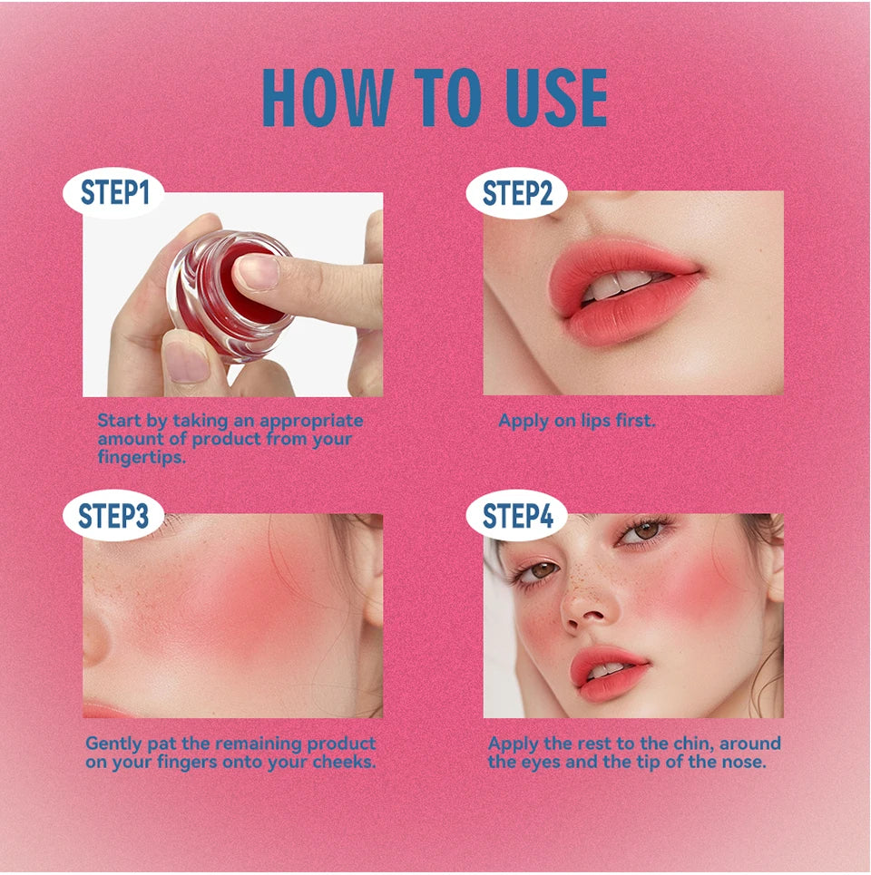 Lip&Cheek Blurry Pudding Pot | Blushed Moment - Baby | Makeup Blush, Buildable Lightweight, Multi-Use Soft Matte Finish | 5g