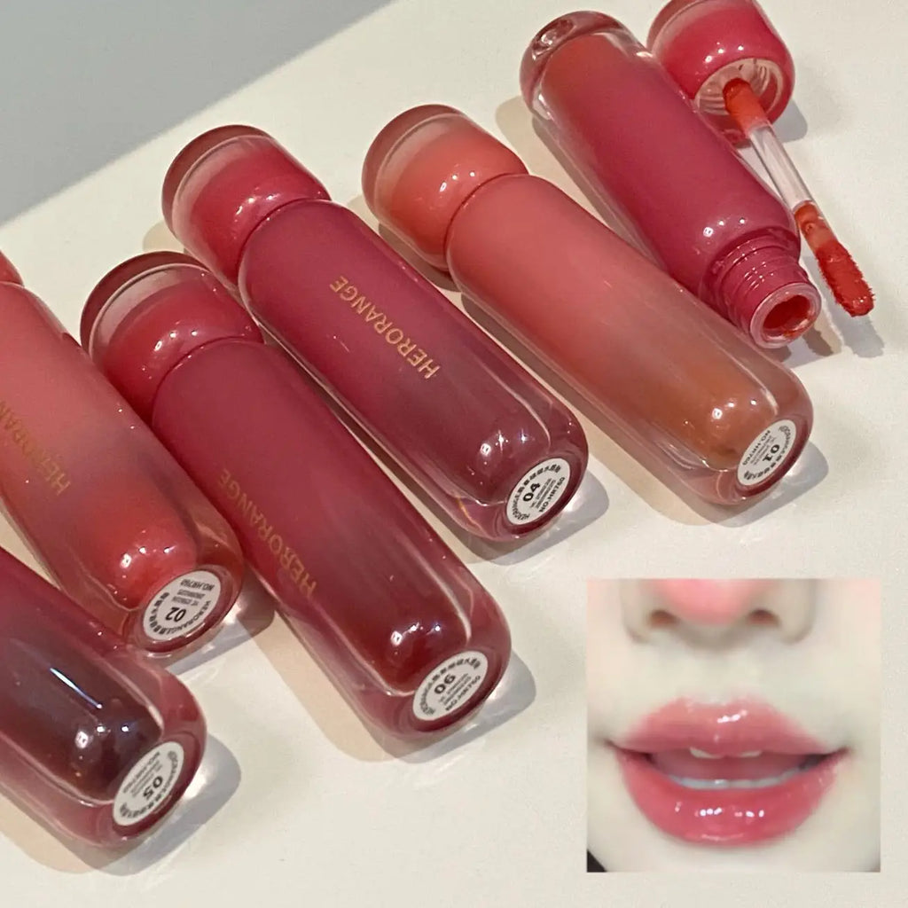 Smoked Grape Purple Red Lip Glaze Mirror Water Lip Gloss Moisturizing Liquid Lipstick Clear Tint Makeup Korean Women Cosmetics
