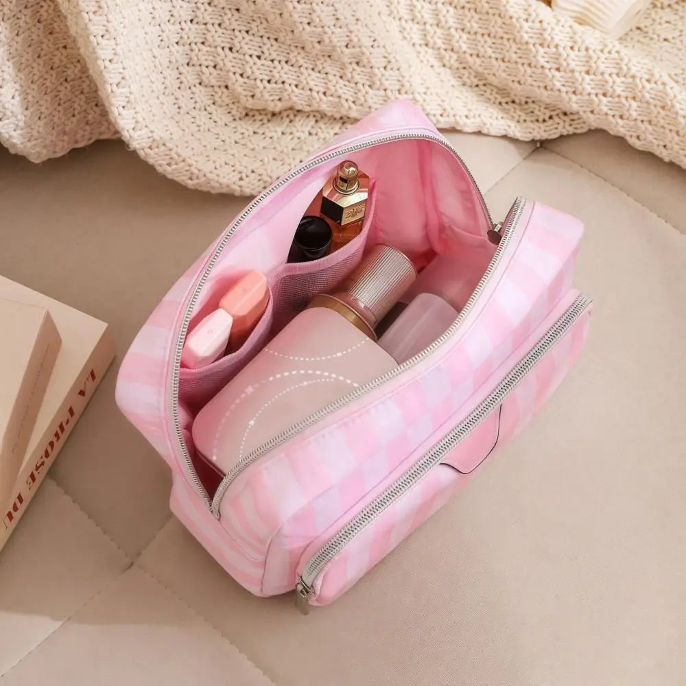Large Capacity Handheld Makeup Bag Portable Minimalist Style Cosmetic Storage Bag Oxford Cloth Travel Design Wash Bags