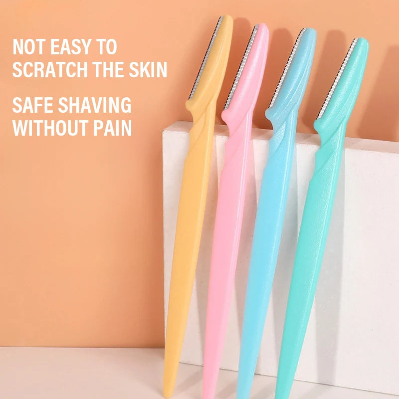 1-10pcs Eyebrow Trimmer Eyebrow Razor Safety Eye Brow Shaping Knife Portable Blades Face Hair Removal Shaver Woman Makeup Tools