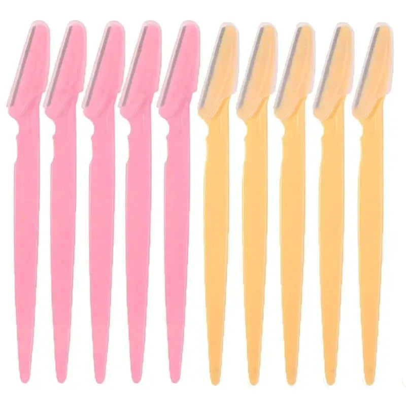 1-10pcs Eyebrow Trimmer Eyebrow Razor Safety Eye Brow Shaping Knife Portable Blades Face Hair Removal Shaver Woman Makeup Tools