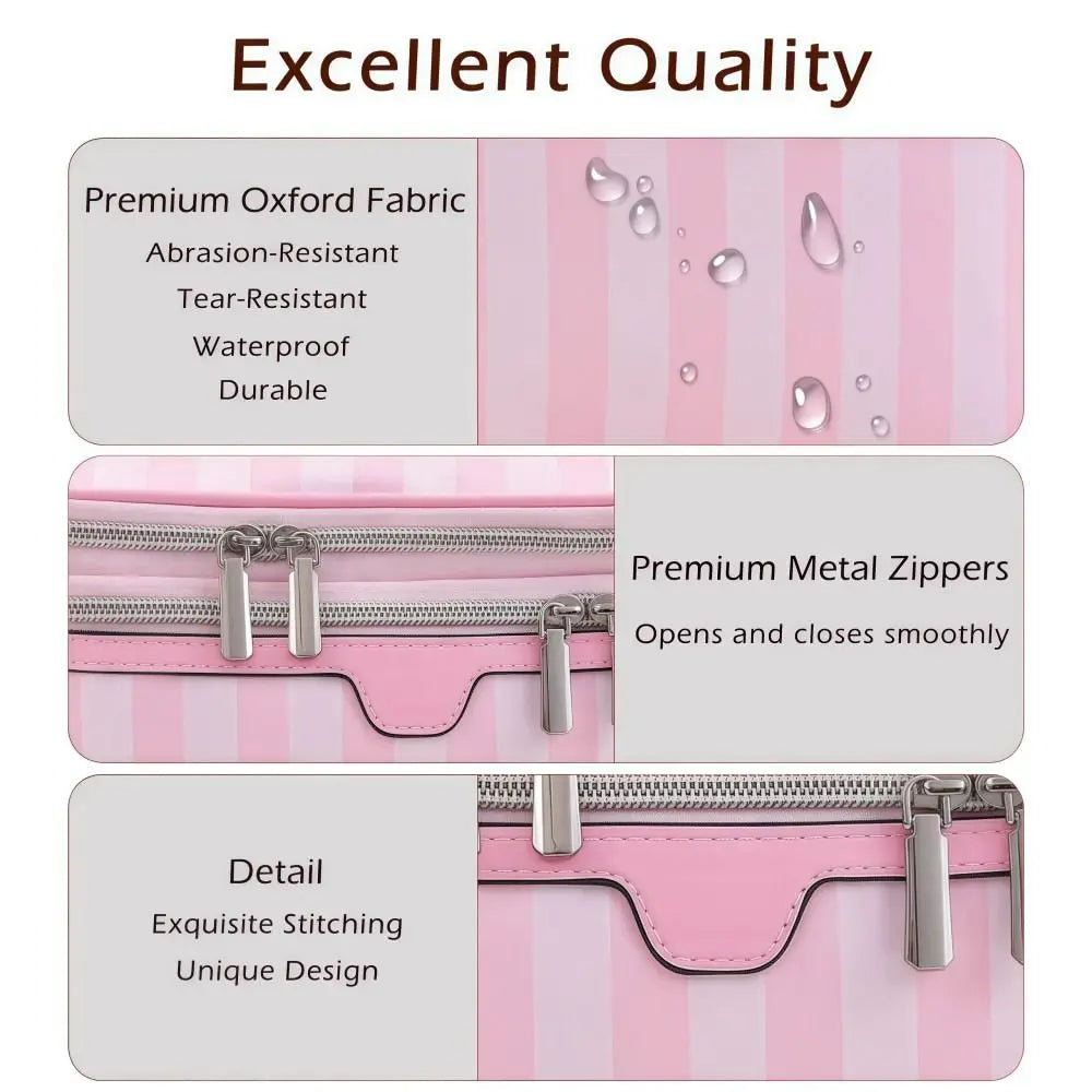 Large Capacity Handheld Makeup Bag Portable Minimalist Style Cosmetic Storage Bag Oxford Cloth Travel Design Wash Bags